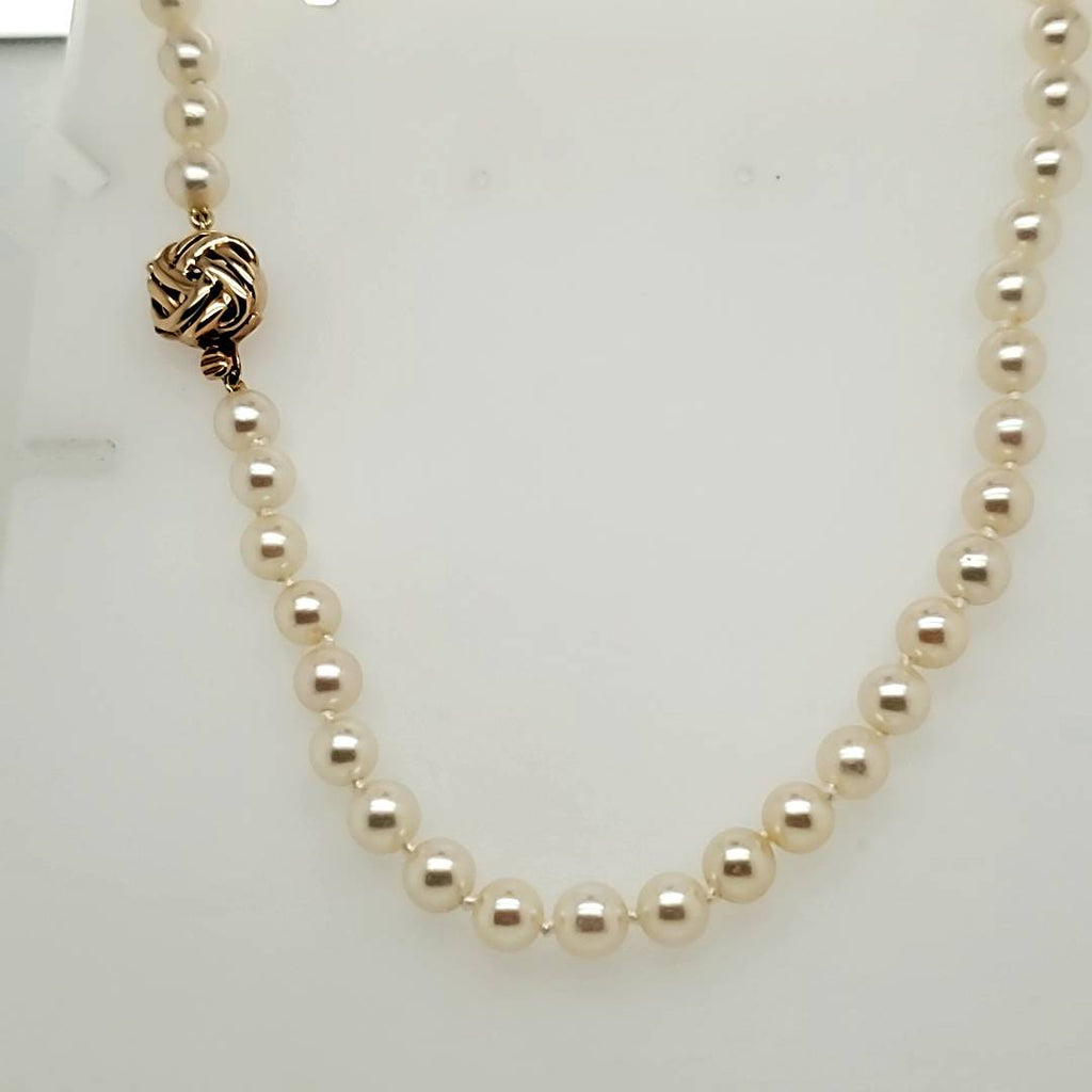 17"" long 6.5X6mm cultured Akoya pearl necklace