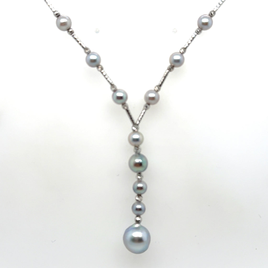 18kt White Gold 16"" Pearl Necklace