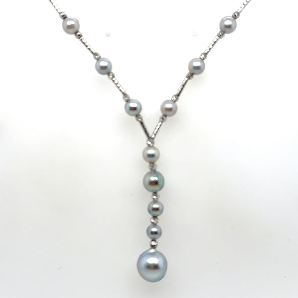 18kt White Gold 16"" Pearl Necklace