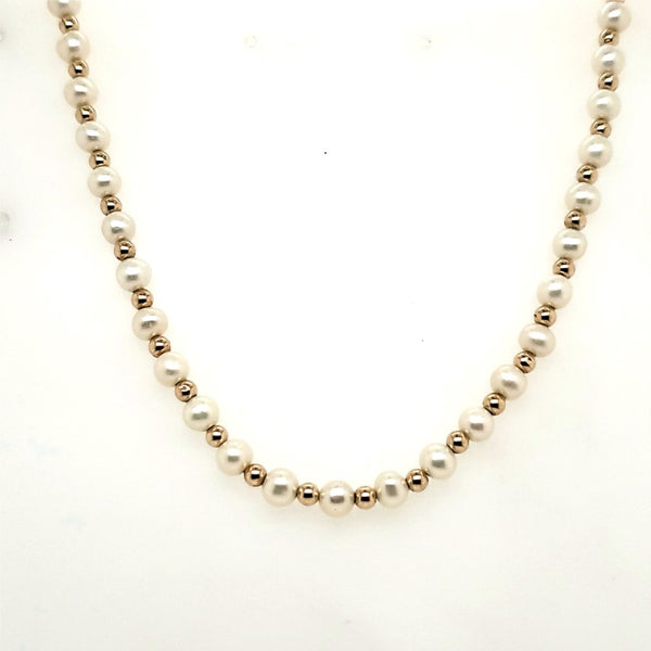 14kt Yellow Gold and Pearl Necklace