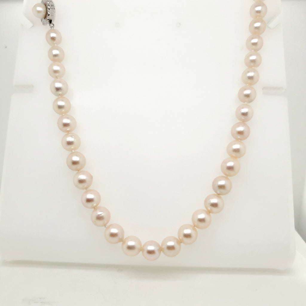 24"" long 7x6.5mm cultured Akoya pearl necklace