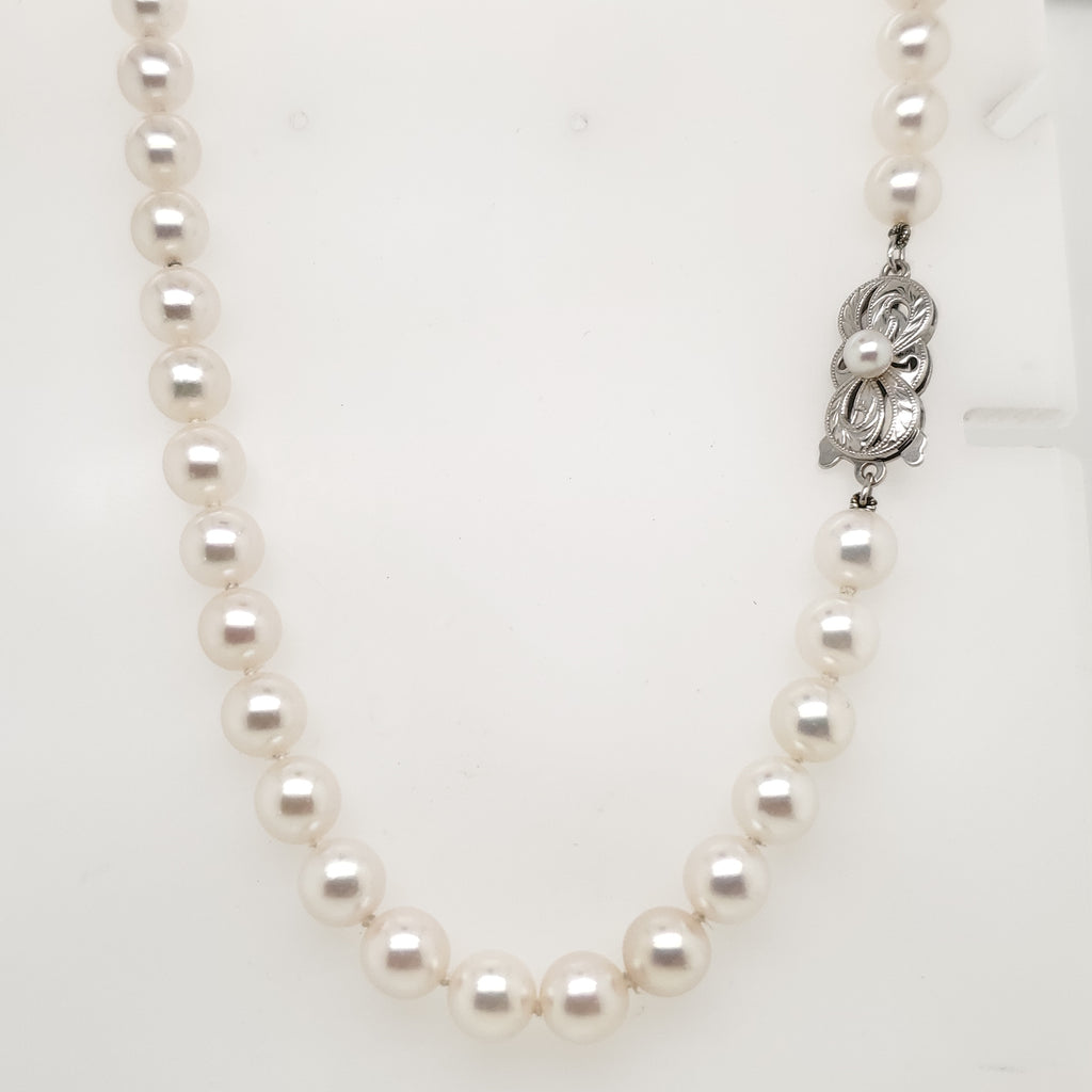 Mikimoto 18"" 7X6.5mm Cultured Akoya Pearl Necklace