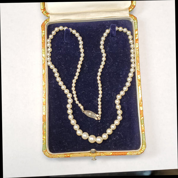 Vintage Mikimoto 20"" Graduated Pearl Strand