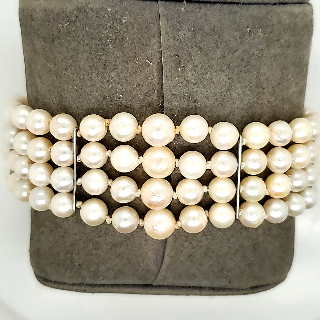 Triple Strand Cultured Akoya Pearl Bracelet