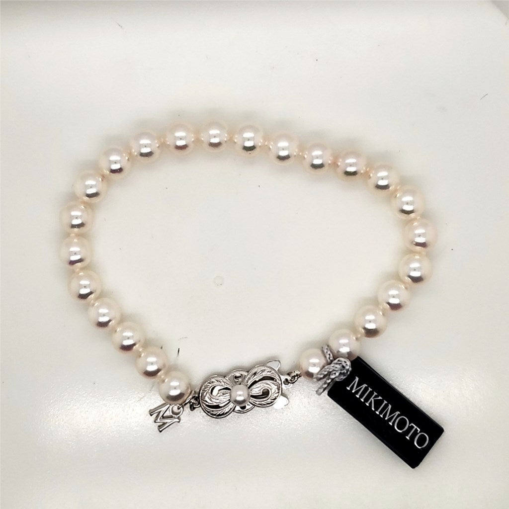 Mikimoto 6x6.5mm Cultured Akoya Pearl Bracelet