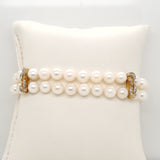 14kt Yellow Gold Double Strand Pearl Bracelet
