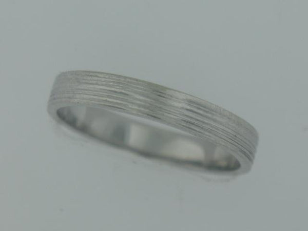 Platinum Ridged Wedding Band