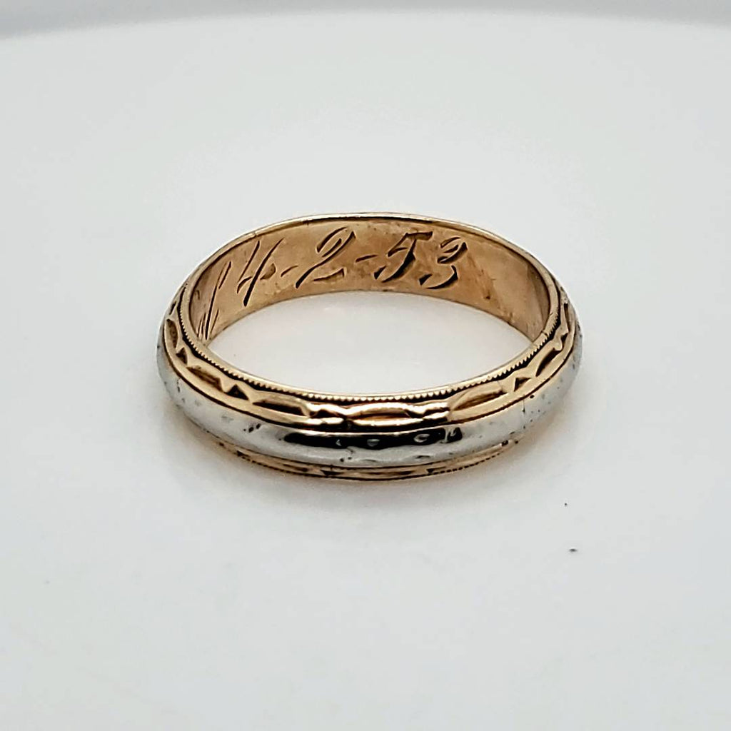 1953 14kt Yellow and White Gold Wedding Band