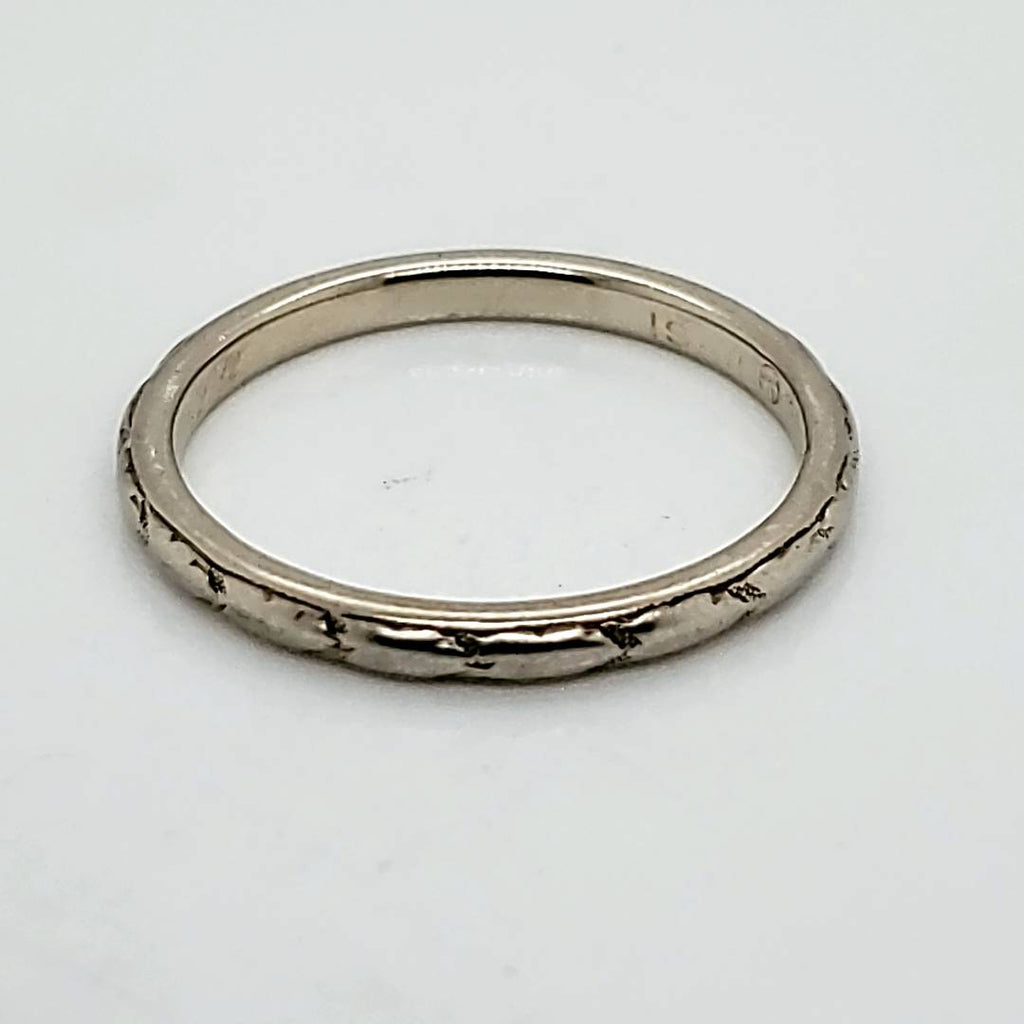 Art Deco 18Kt White Gold Wedding Band