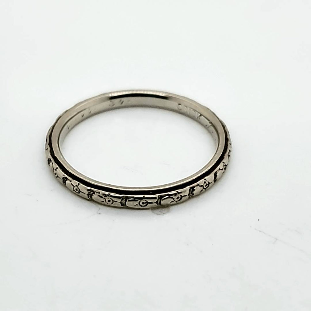 Art Deco 18Kt White Gold Wedding Band