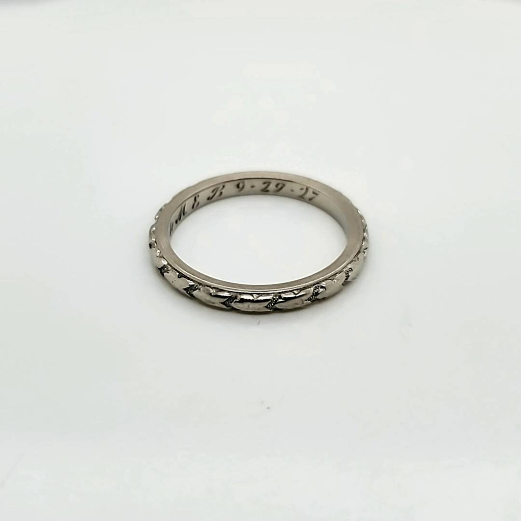 Art Deco 18Kt White Gold Wedding Band