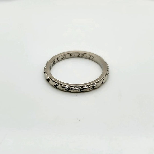 Art Deco 18Kt White Gold Wedding Band