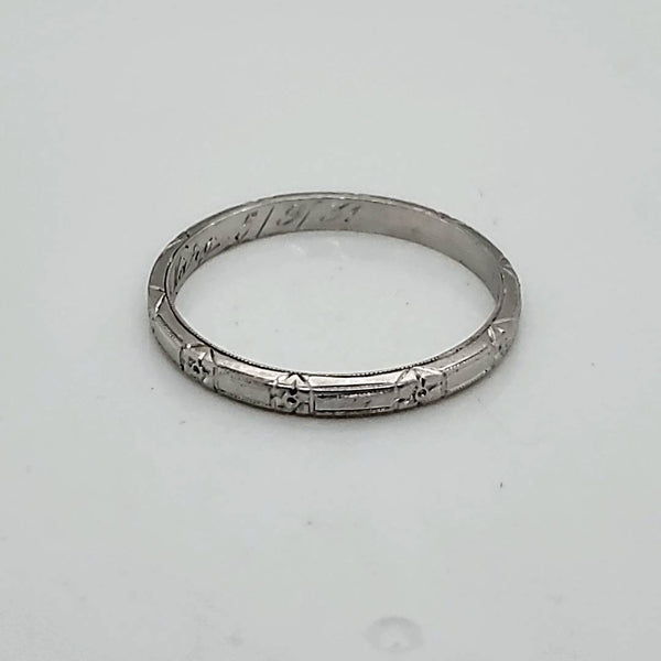 Art Deco Platinum wedding band