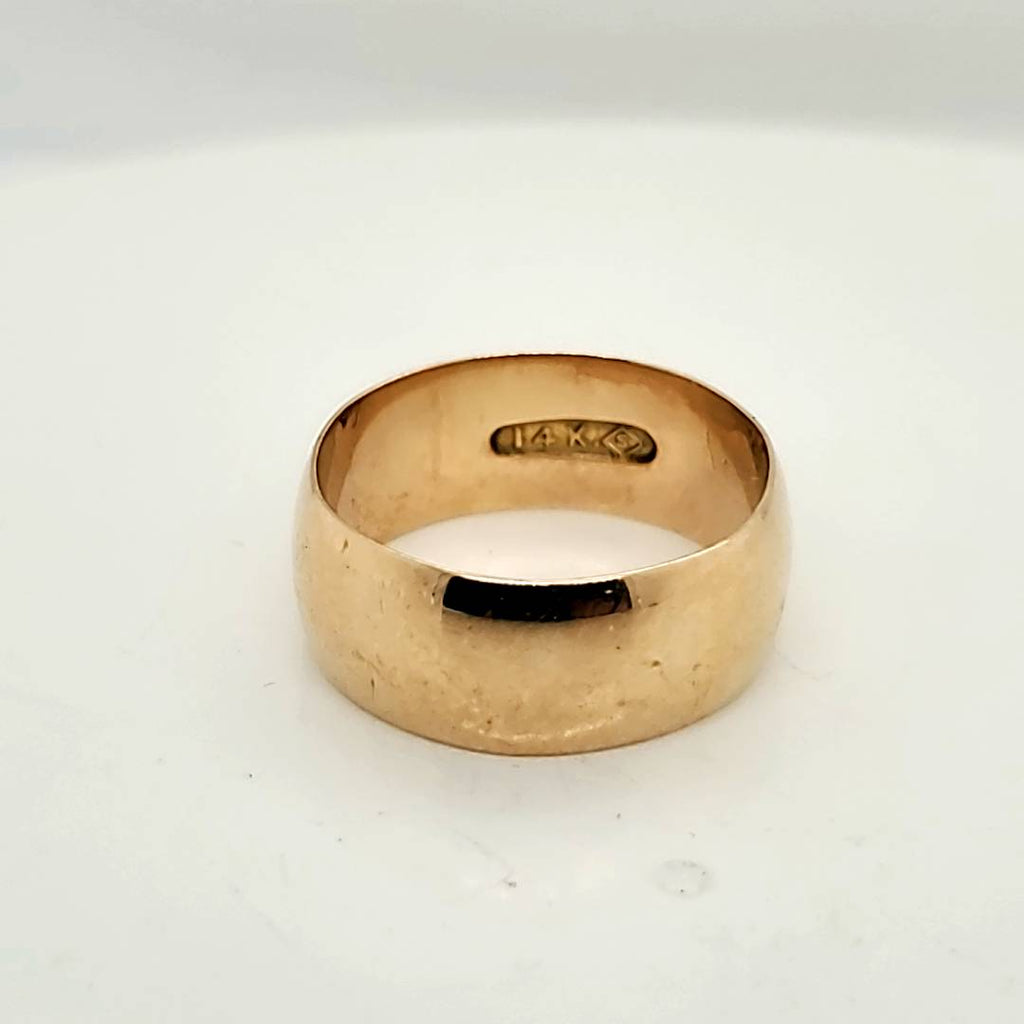 Vintage 8mm Cigar Band in 14kt Yellow Gold