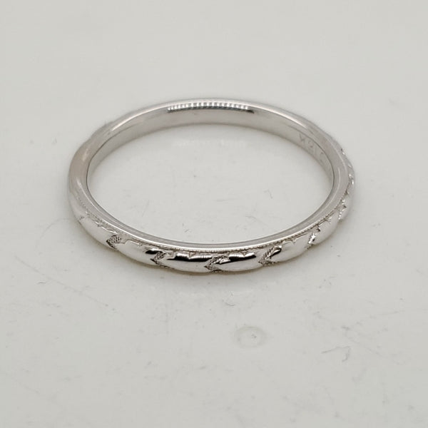 Vintage 18Kt White Gold Wedding Band