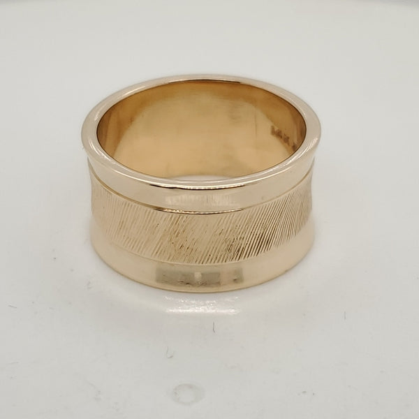 Vintage 14kt Yellow Gold Wide Wedding Band