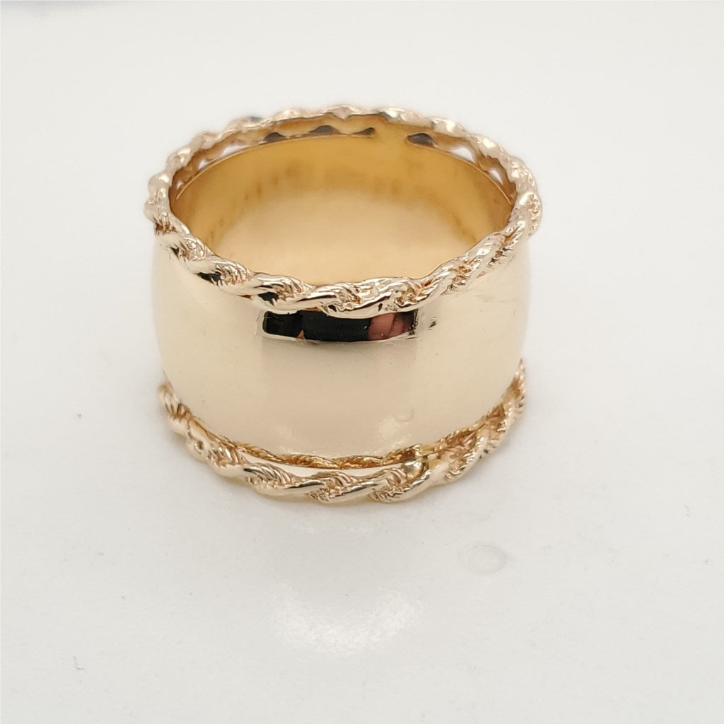 Vintage 13mm Cigar Band in 14kt Yellow Gold