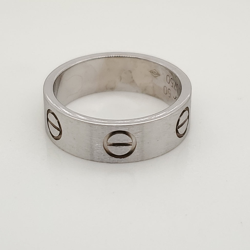 Pre-owned Cartier 18kt White Gold Love Ring