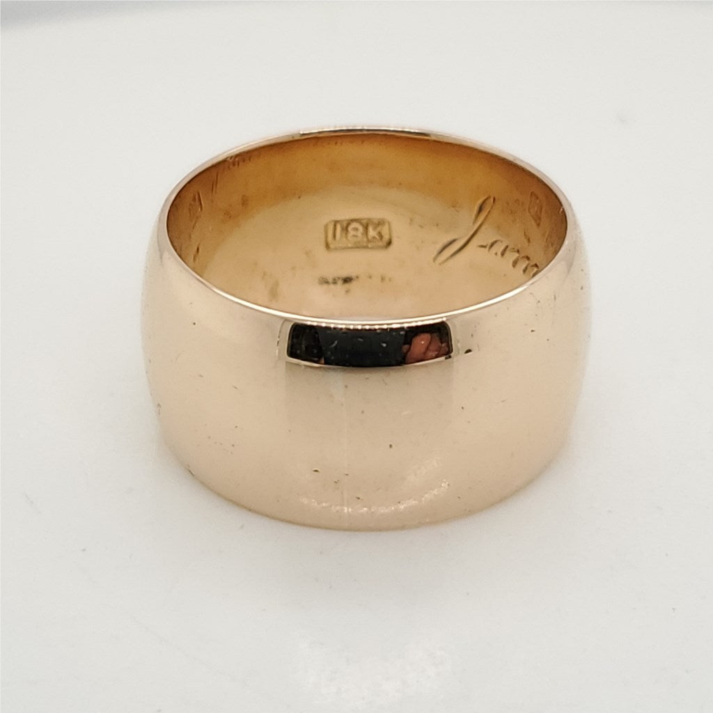 Vintage 10.5mm Cigar Band in 18kt Yellow Gold