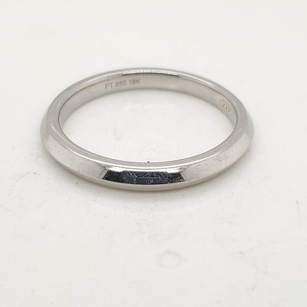 Platinum and 18kt White Gold Knifes Edge Wedding Band