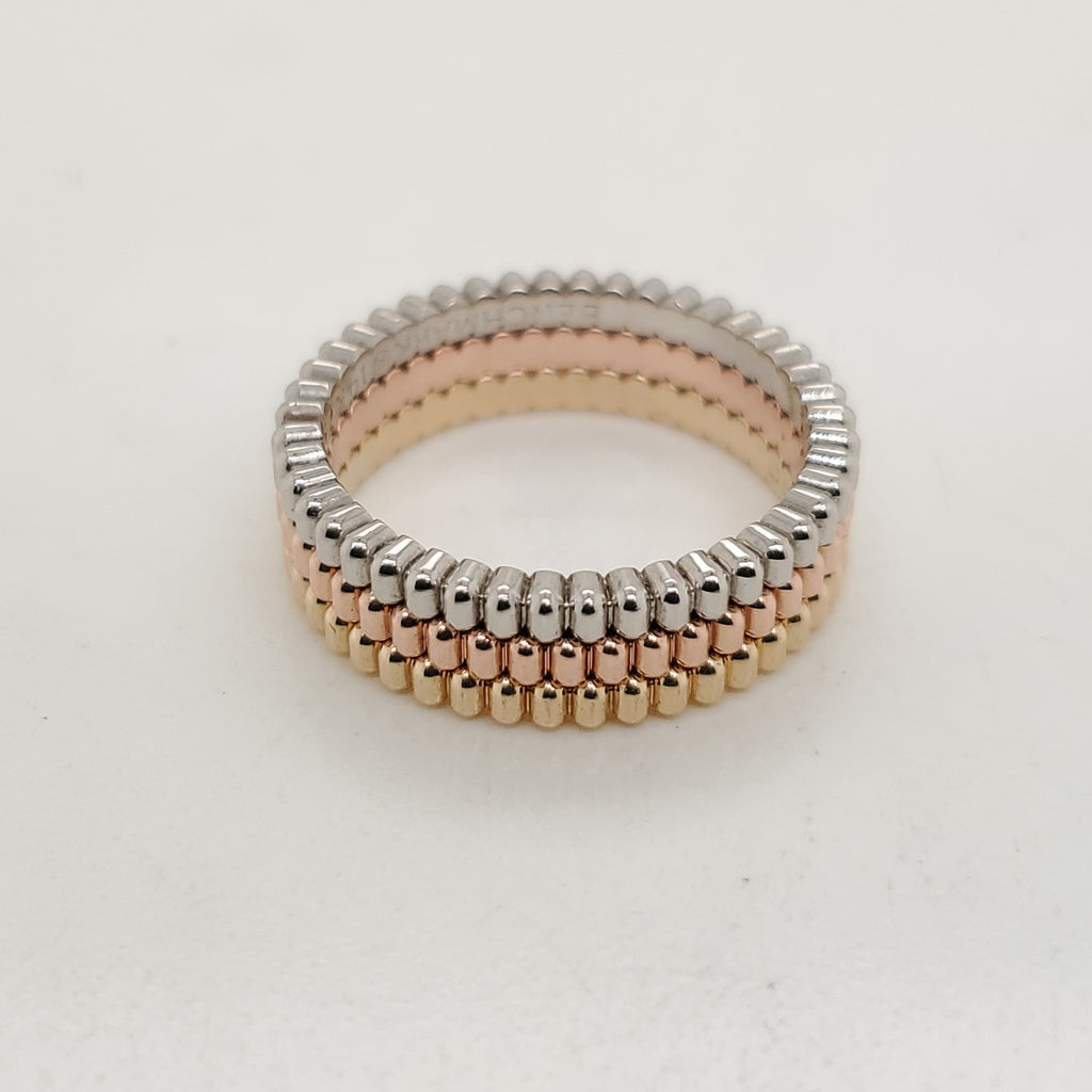 Set of Three 14kt Reeded Design Bands