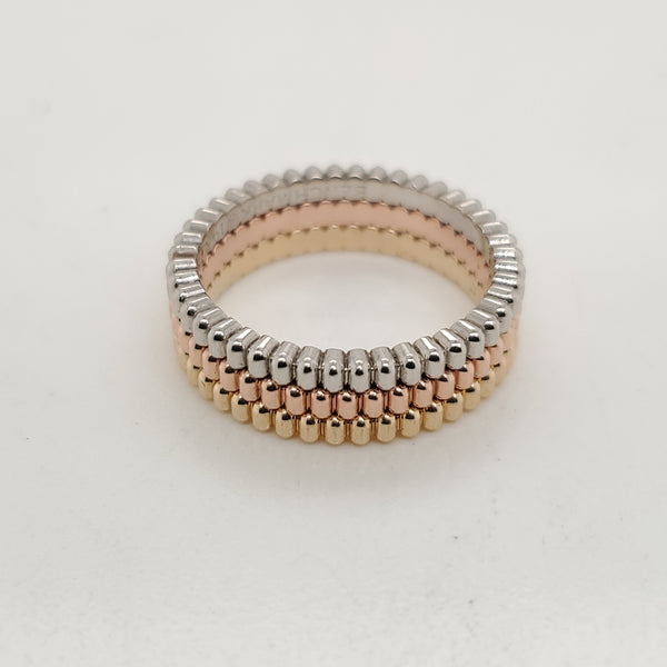 Set of Three 14kt Reeded Design Bands