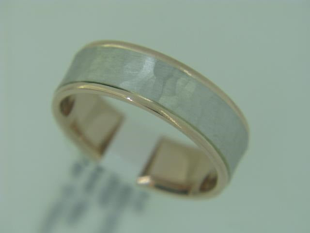 14kt rose/white gold Novell gents wedding band.