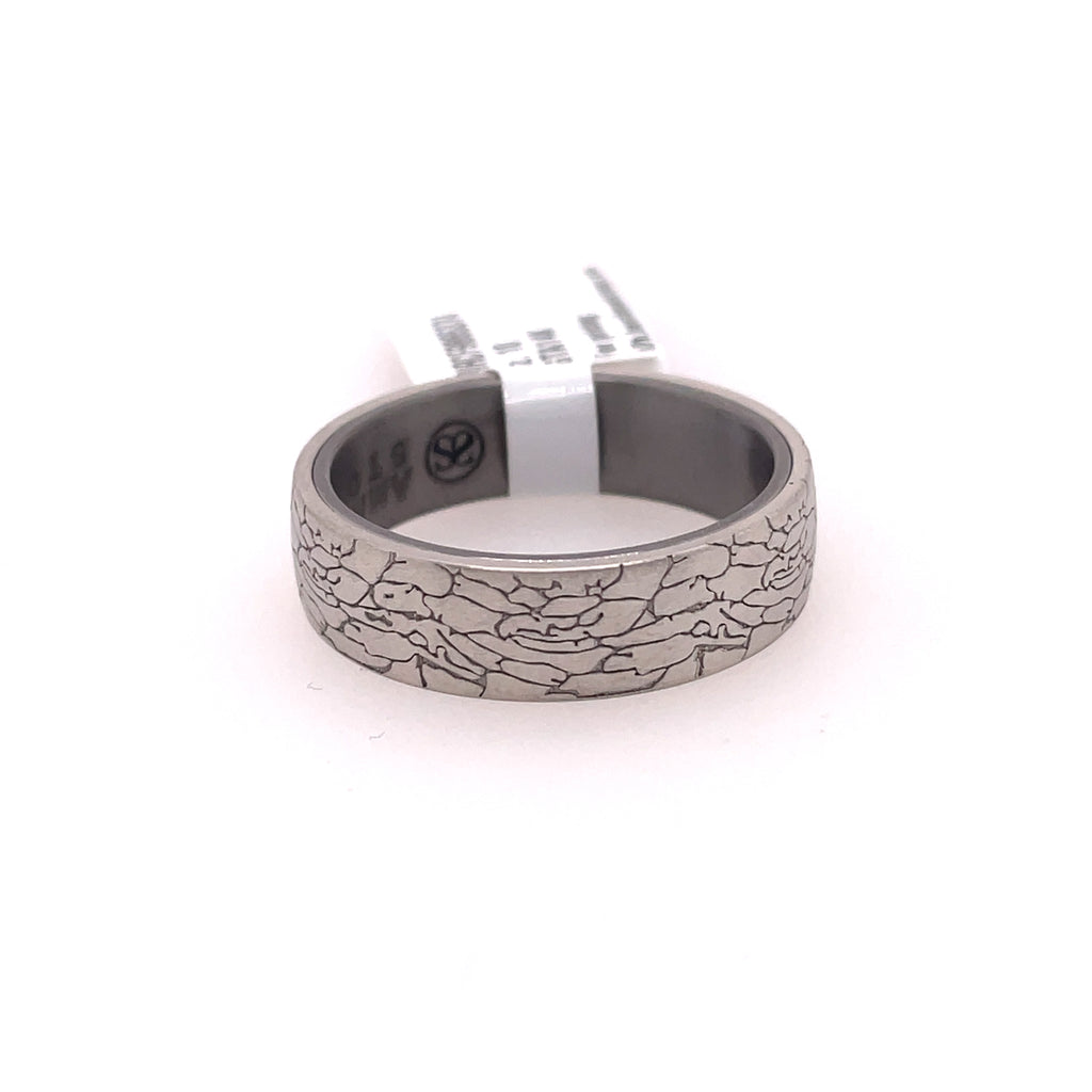 Ammara Stone Fractured Rock Mens Wedding Band By Benchmark