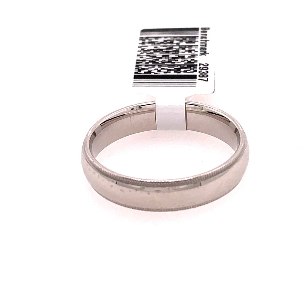 14Kt White Gold Comfort Fit Milgrain Wedding Band by Benchmark