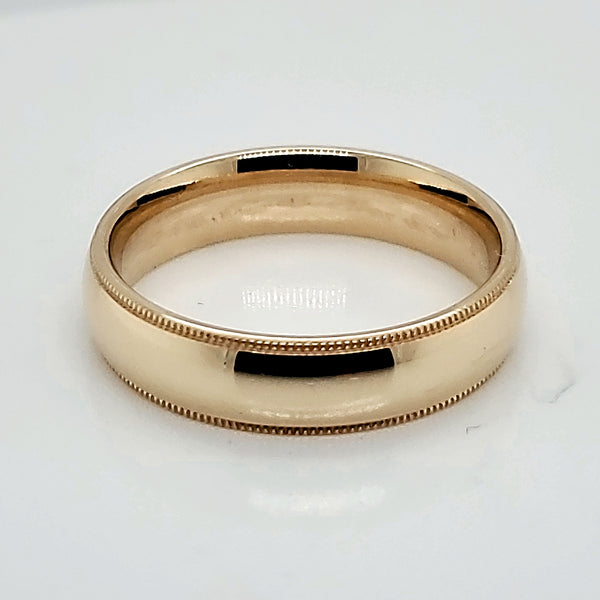 Bm Size 10 14Ktyg Milgrain 5Mm Benchmark Wedding Band