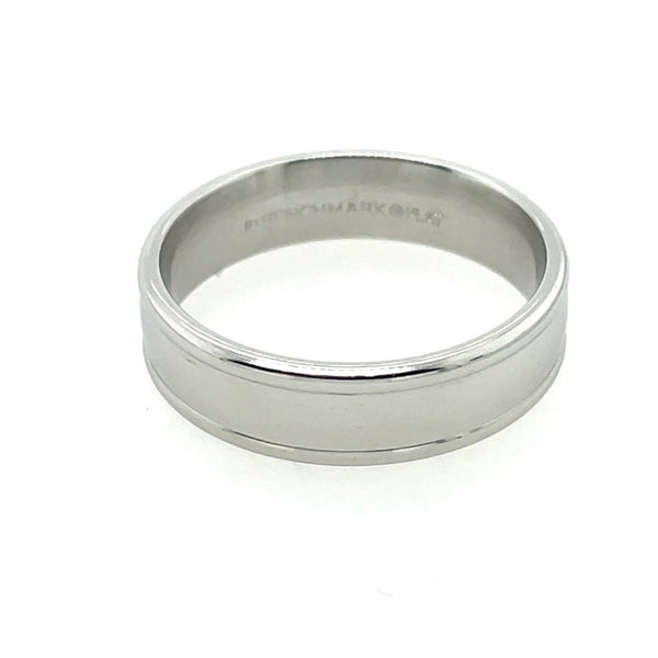 Bm 6Mm Sz 9.5 Platinum Benchmark Mens Wedding Band With A Polished Finish 13.4Gr RECF76200PT09.5