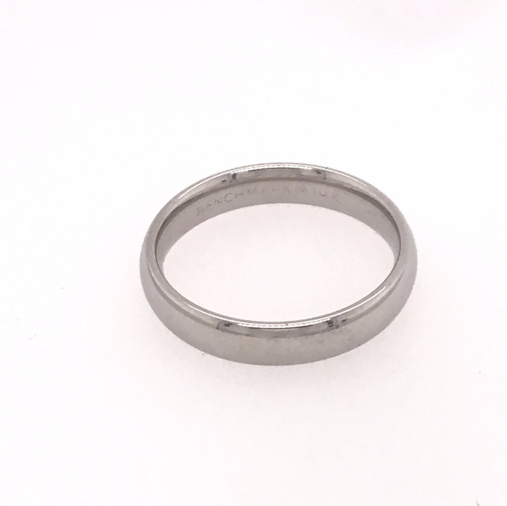 White Gold Benchmark Wedding Band Size 5