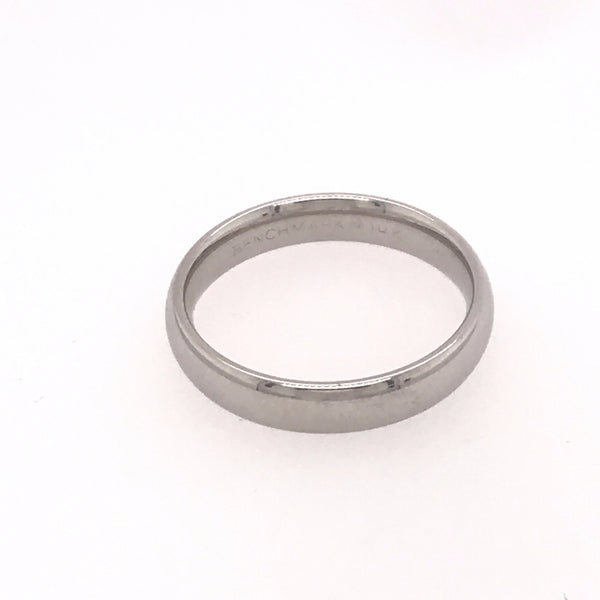 White Gold Benchmark Wedding Band Size 5
