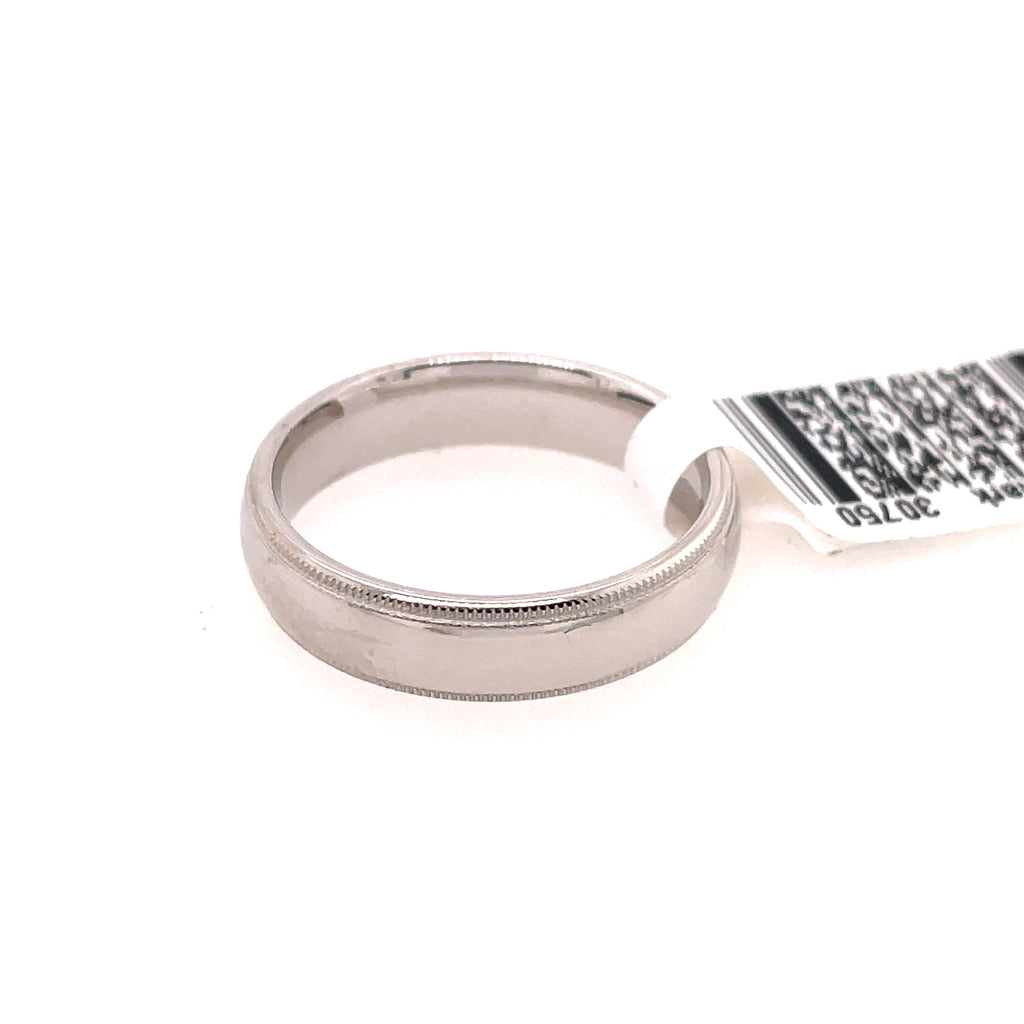 Bm 5Mm Sz 5 14Ktwg Benchmark Comfort Fit Wedding Band With Milgrain Edging
