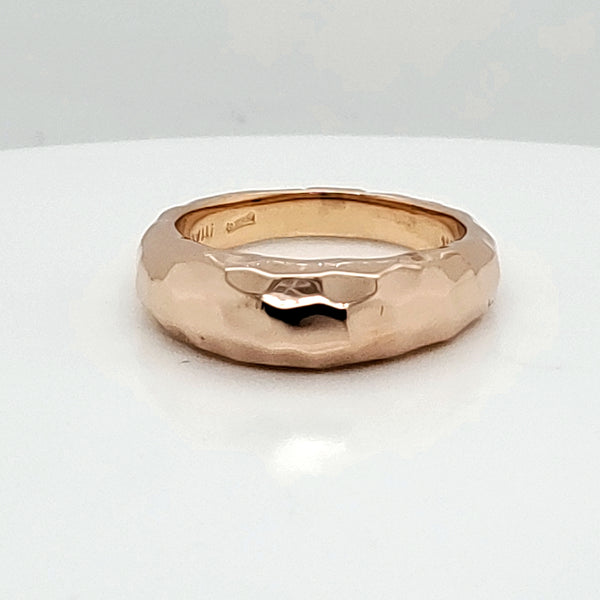 Roberto Coin 18kt rose gold hammered design band