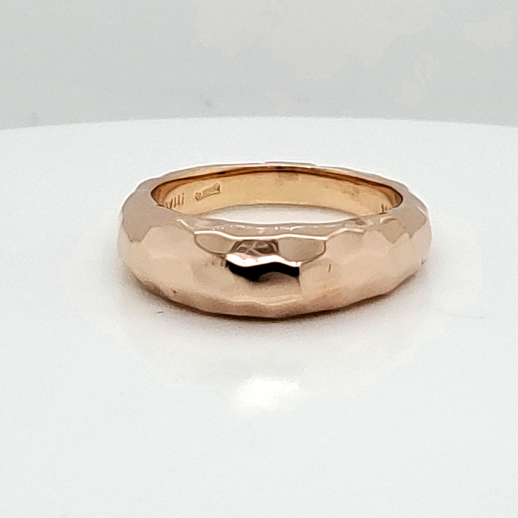 Roberto Coin 18kt rose gold hammered design band