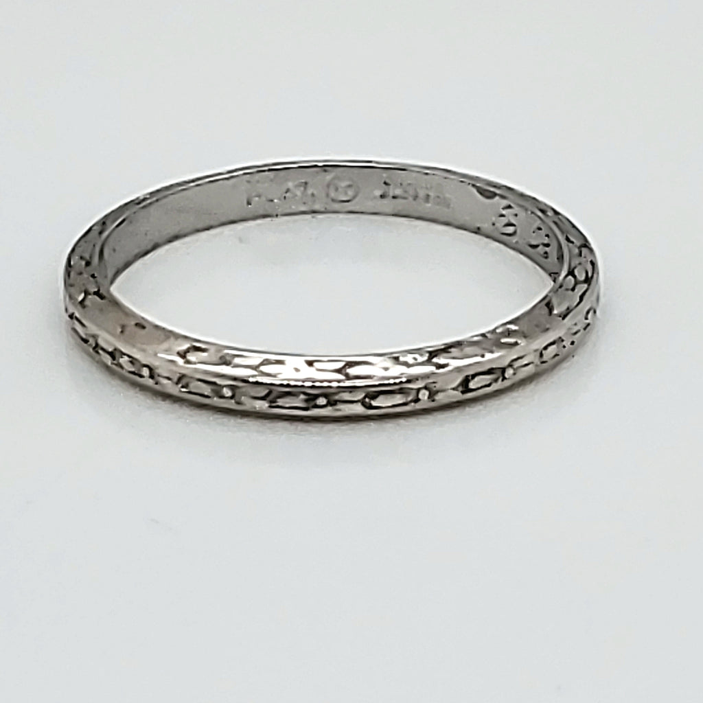 Art Deco Platinum Wedding Band