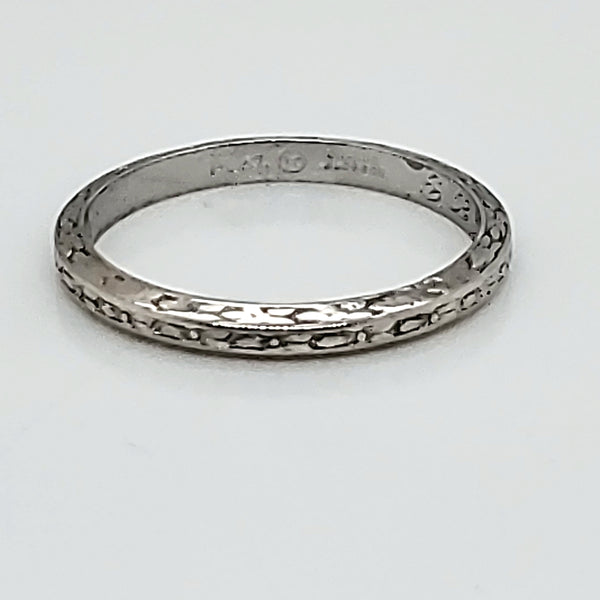 Art Deco Platinum Wedding Band