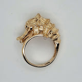 18kt Yellow Gold dragon/Seahorse Ring