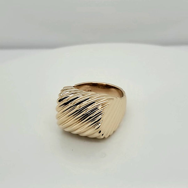 14kt Yellow Gold Ridged Dome Ring