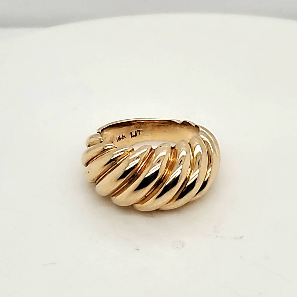 14kt YellowGold Sculpted Dome Ring