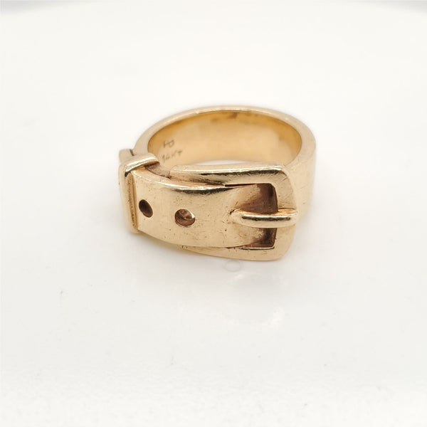 Vintage 14Kt Yellow Gold  Buckle Ring