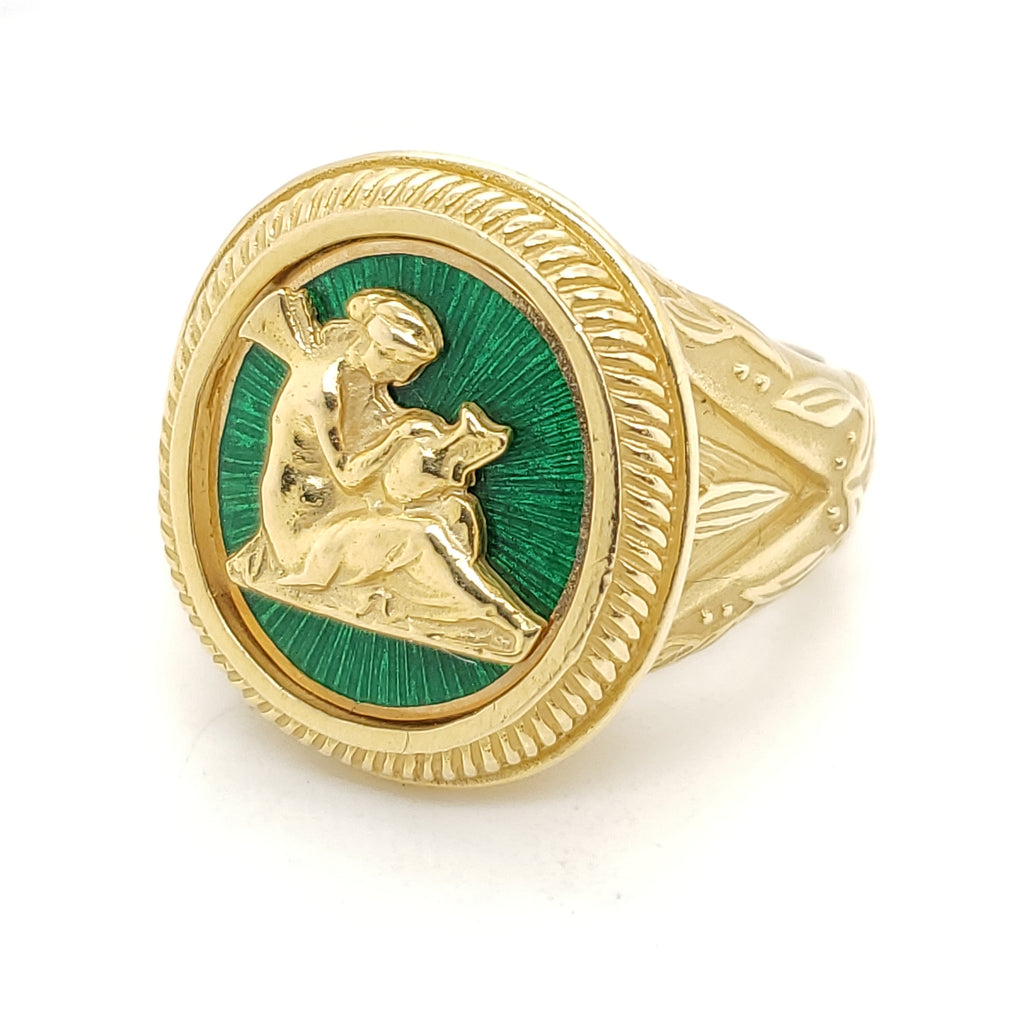 Seidengang 18kt Yellow Gold and Enamel Ring