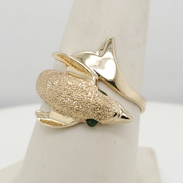 14Kt Yellow Gold Dolphin Ring