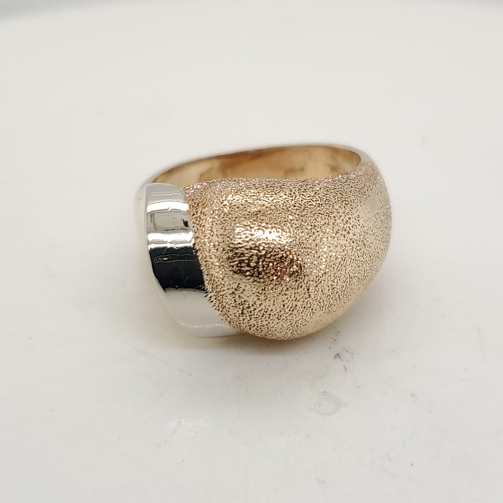 14kt Yellow and White Gold Modernist Ring