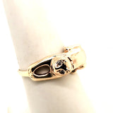 14kt Yellow Gold and Diamond Cat Ring