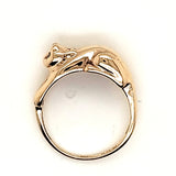 14kt Yellow Gold and Diamond Cat Ring