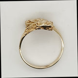 14kt Yellow Gold Double Lions Head Ring