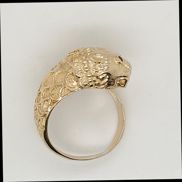 Vintage French 18kt Yellow Gold Chimera Head Ring