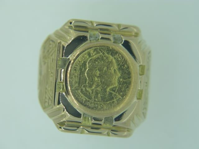 18Kt Yellow Gold Coin Ring